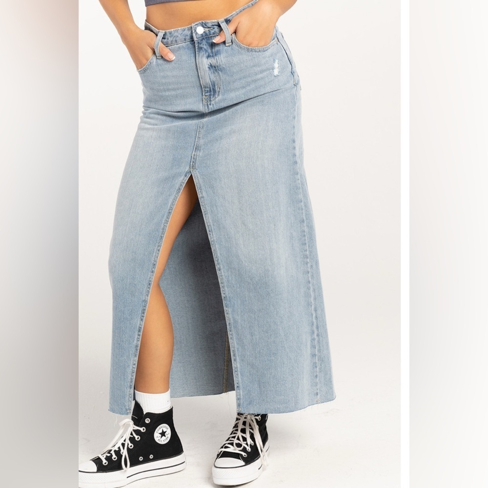 RSQ Low Rise Denim Maxi Skirt
